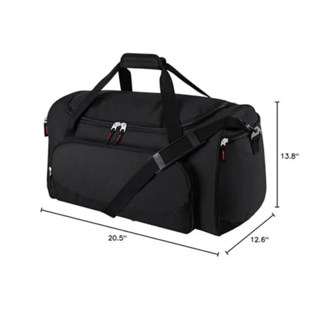 Gym Bag Men 55L Black Durable Large Duffle Bag for Travel Workout